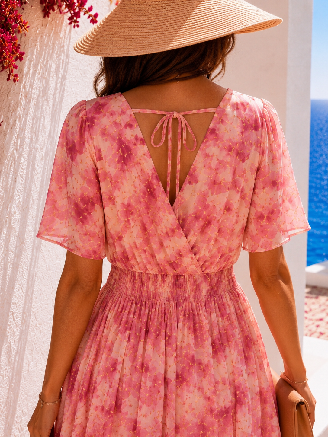 Robe courte rose