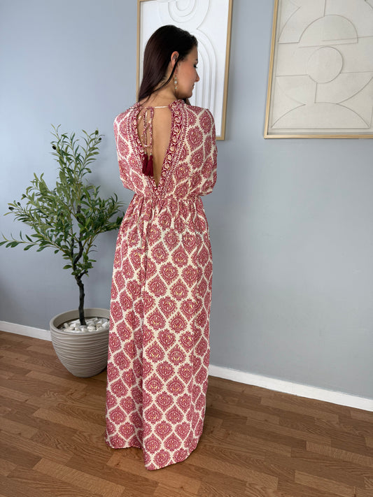 Robe Rouge Manches Courtes LILA