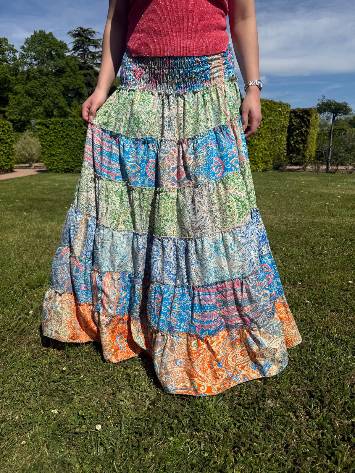 Jupe bohème colorée