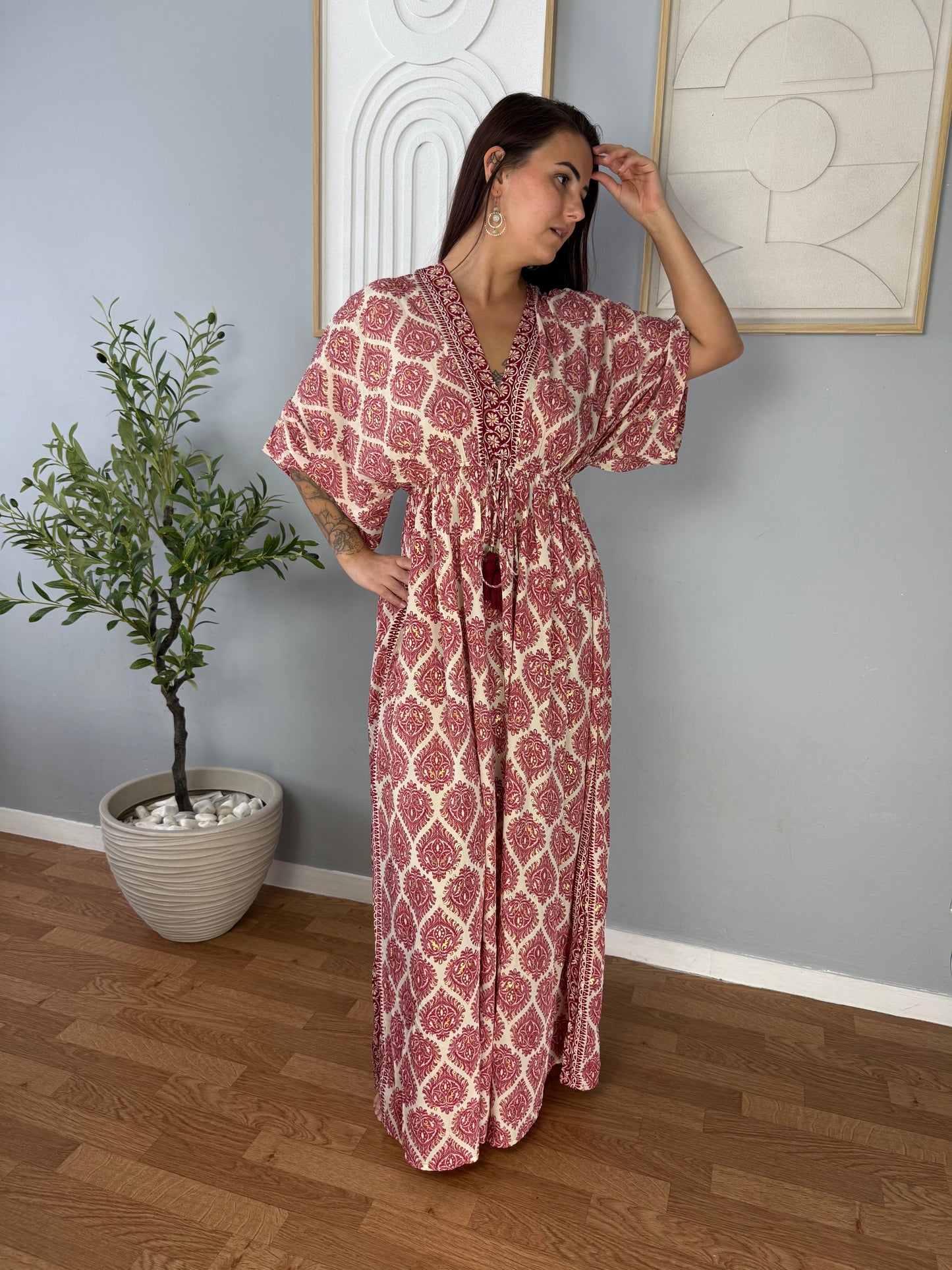 Robe Rouge Manches Courtes LILA