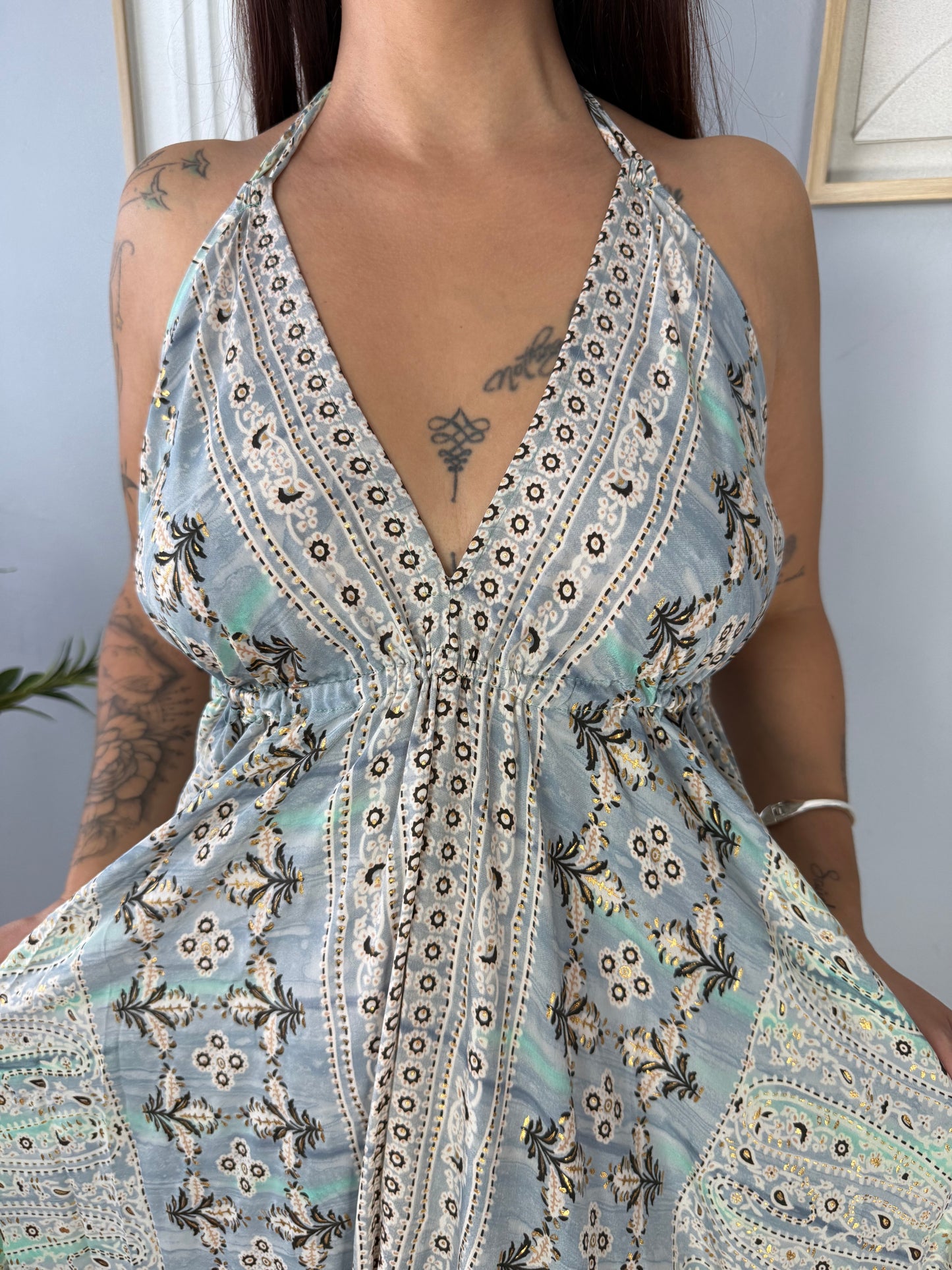 Robe Bohème Vert d'Eau JASMIN