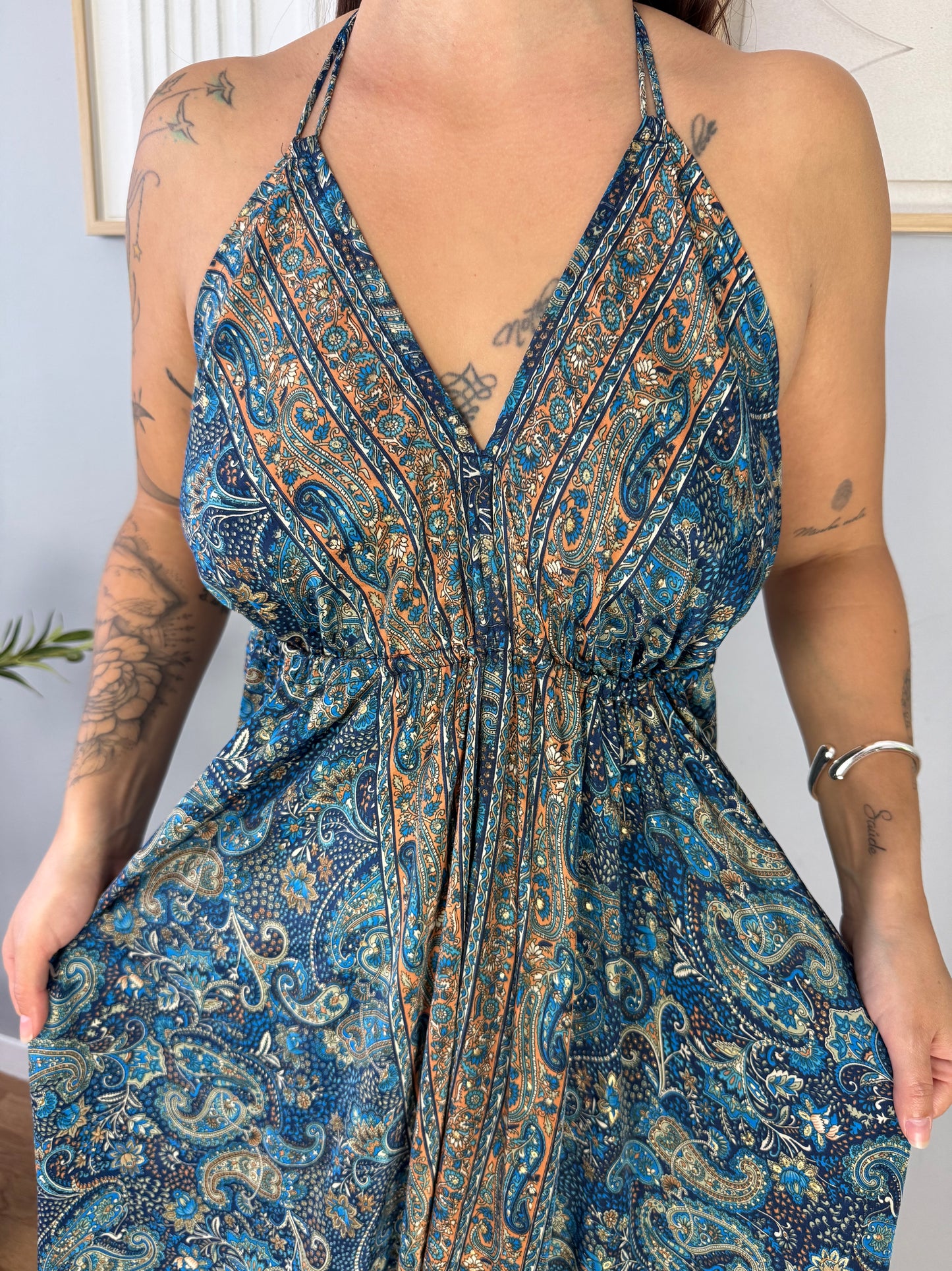 Robe Bohème Bleue Motifs LYA