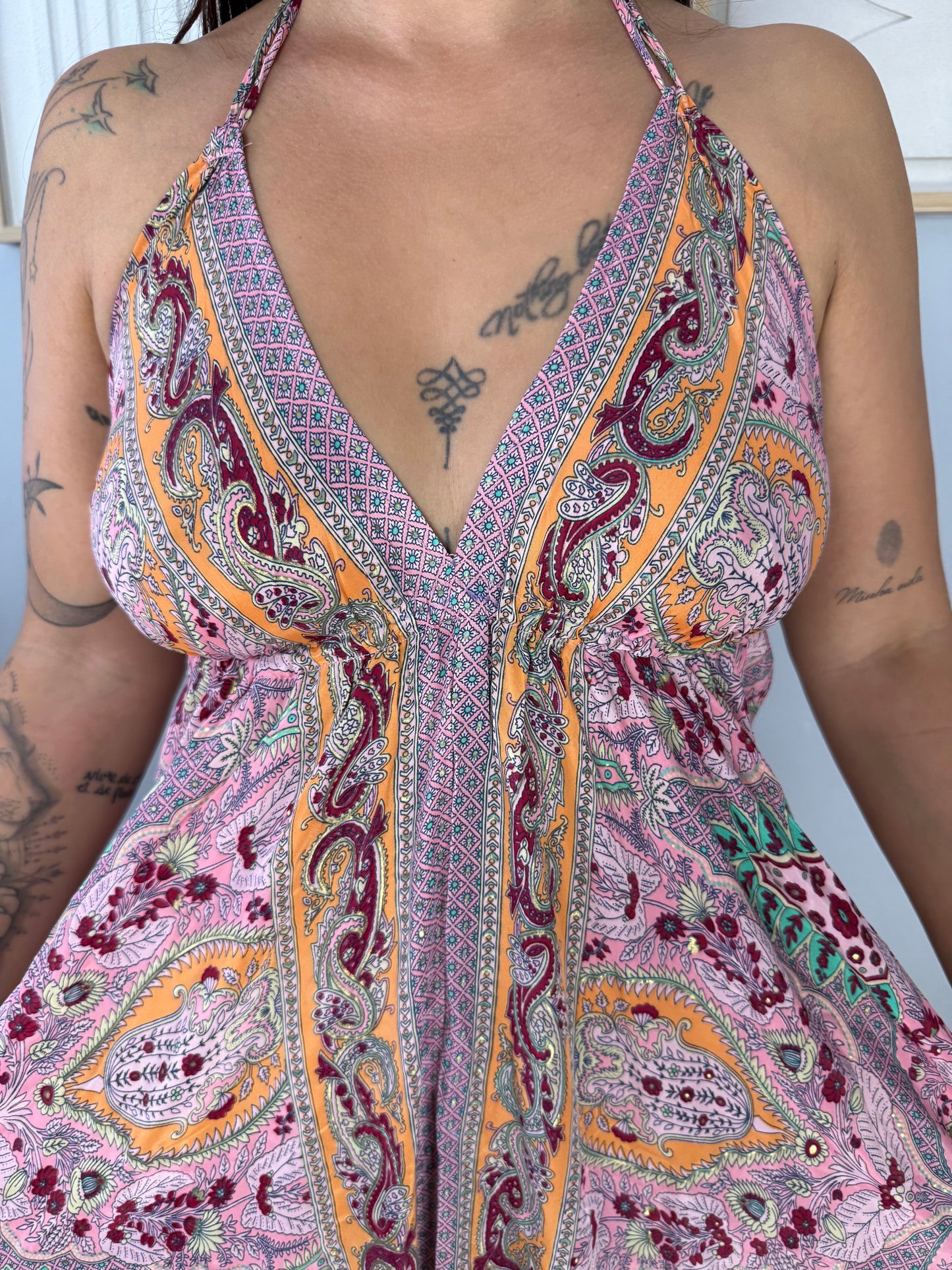 Robe Bohème Rose Imprimés Colorés NINA