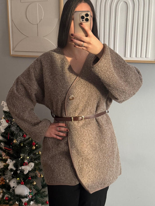 Gilet long taupe
