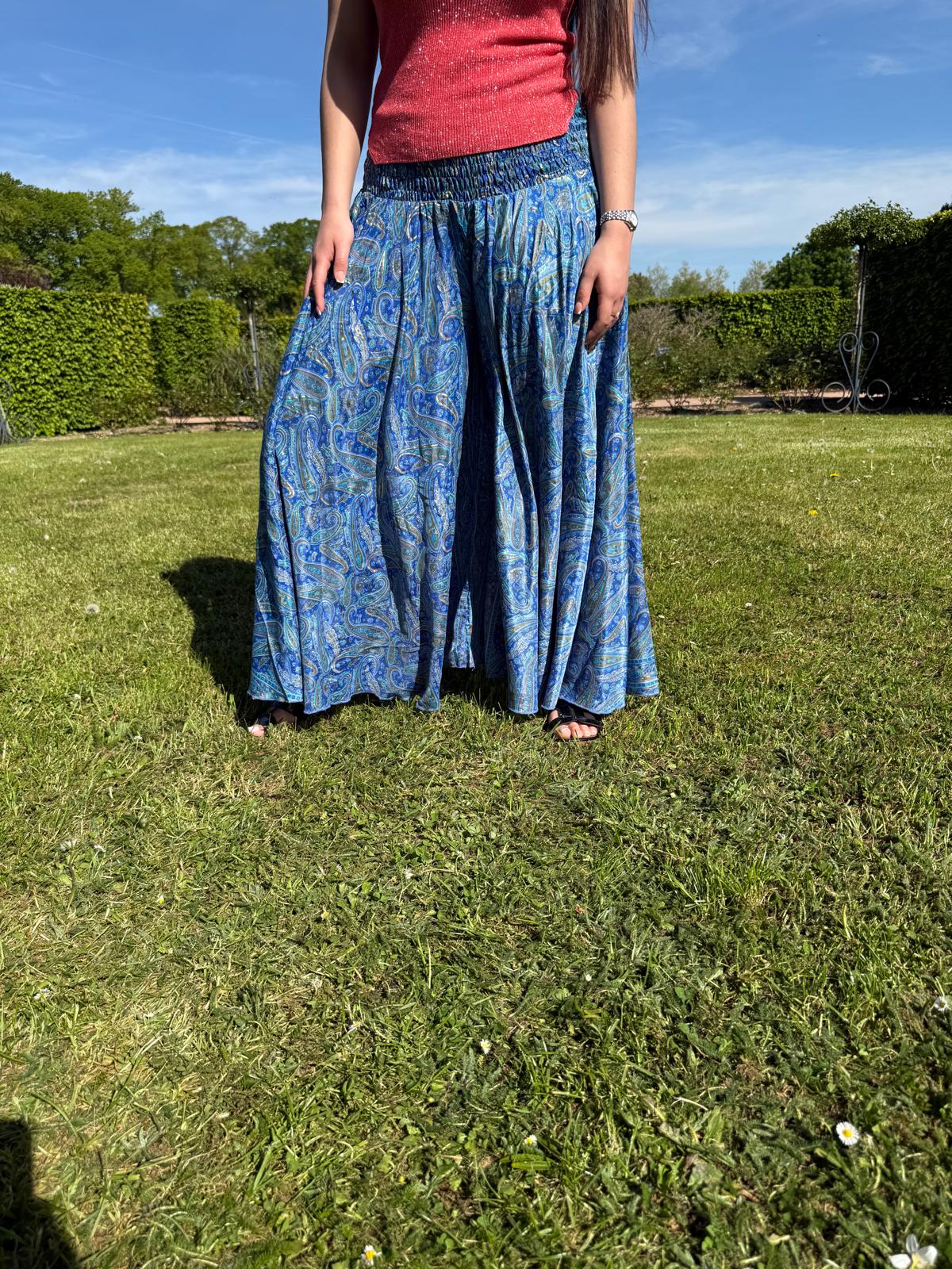 Pantalon bohème bleu foncé