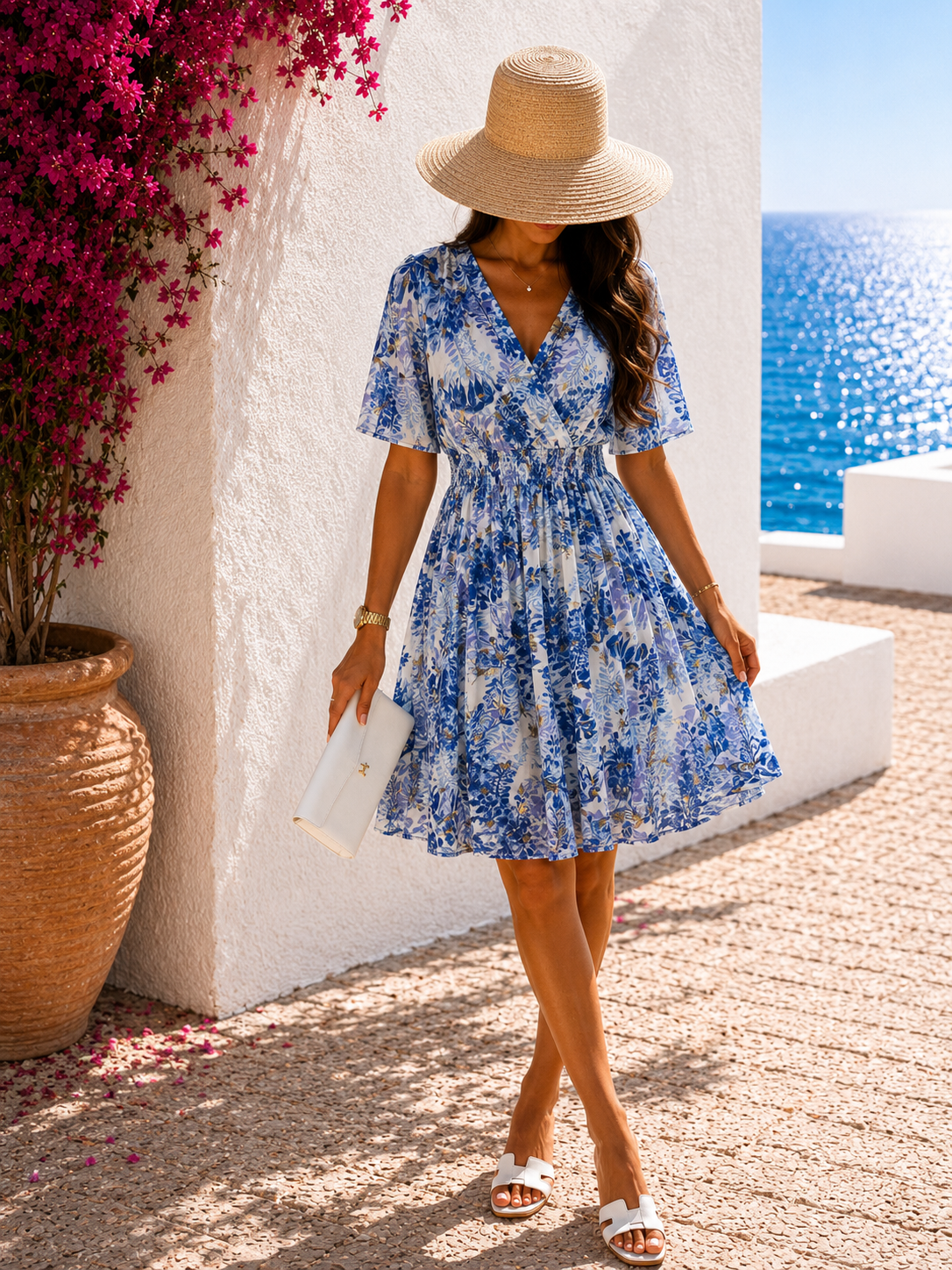 Robe courte bleue