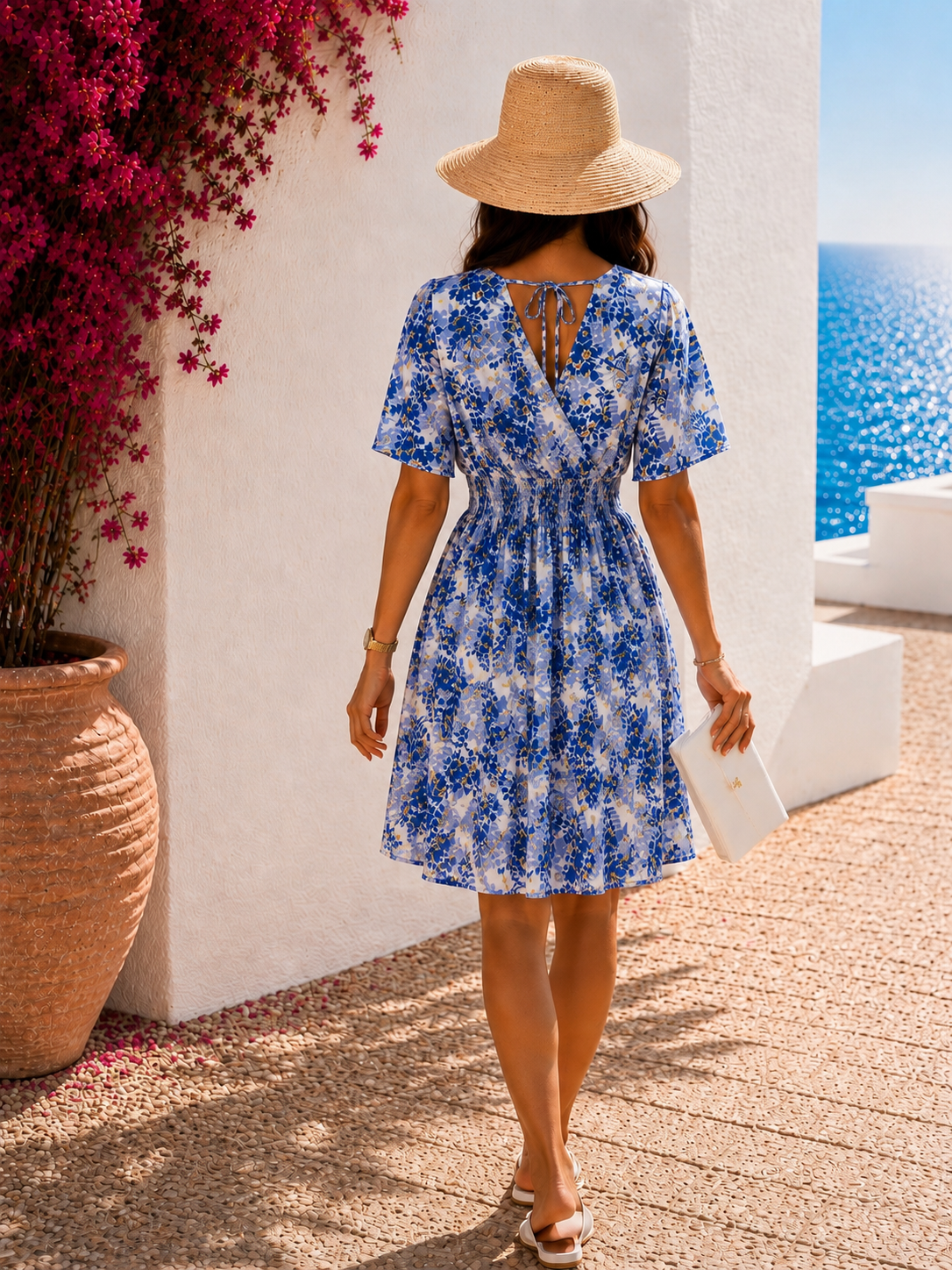 Robe courte bleue