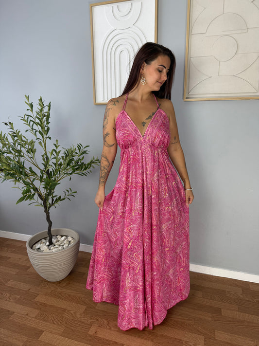 Robe Bohème Rose Motifs VAIANA