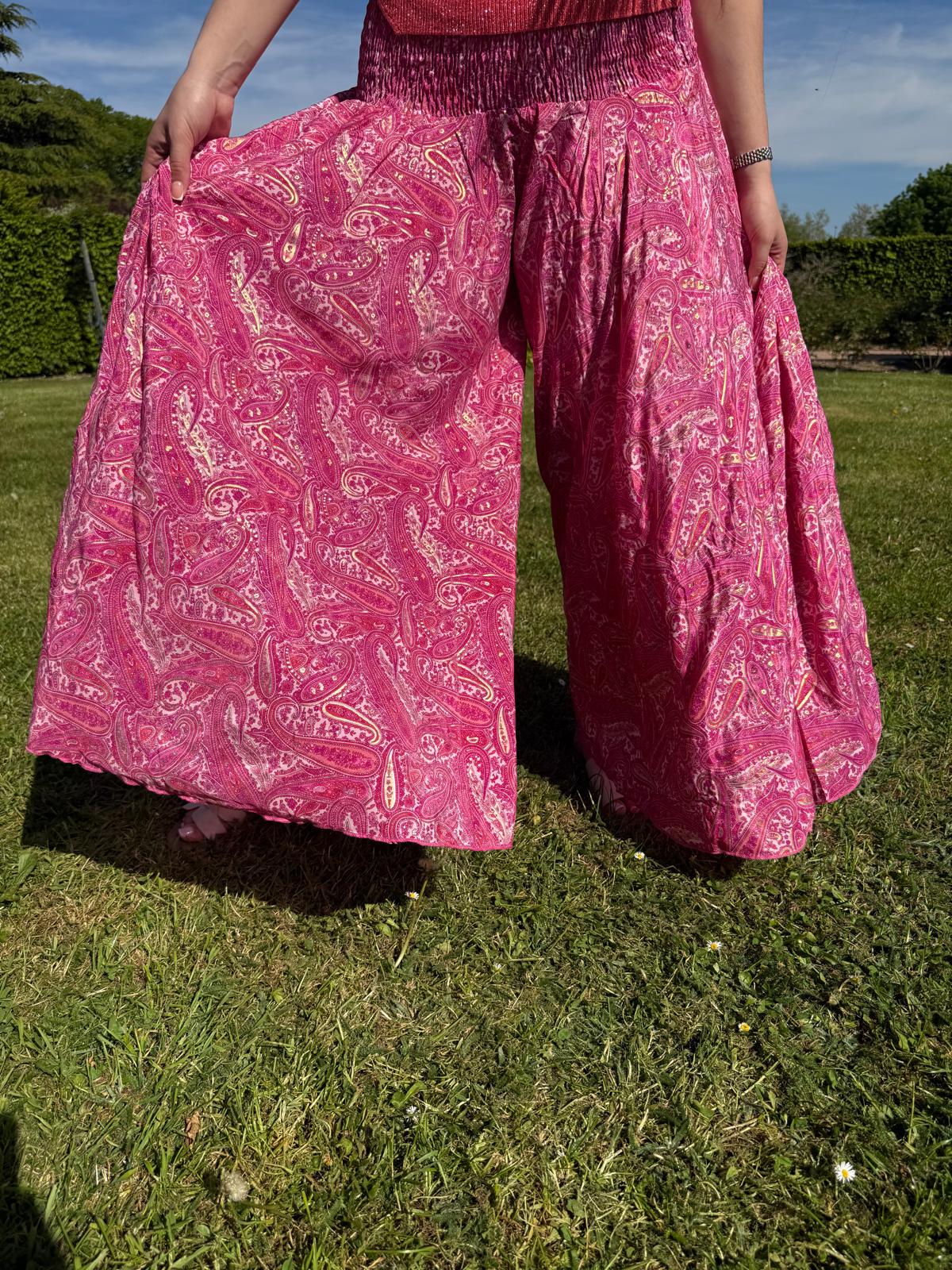 Pantalon bohème rose
