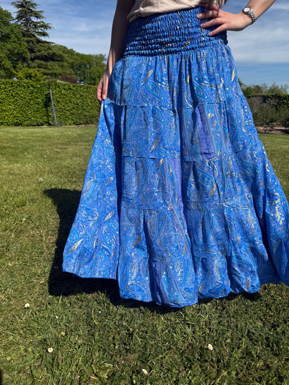 Jupe bohème bleue