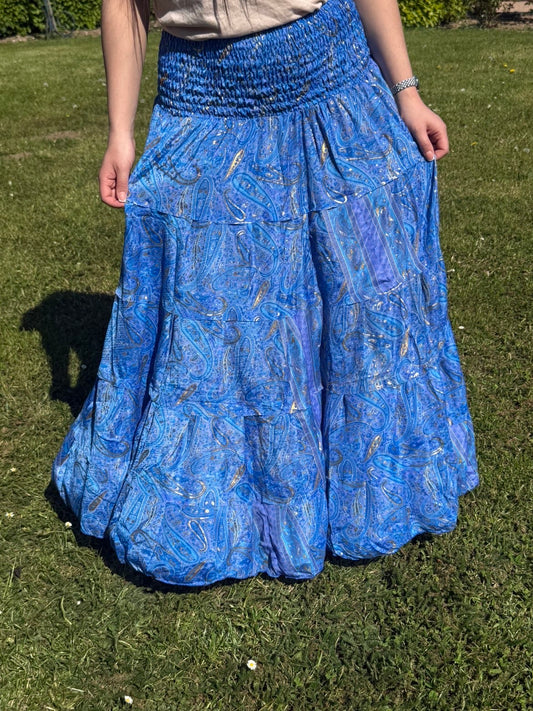 Jupe bohème bleue