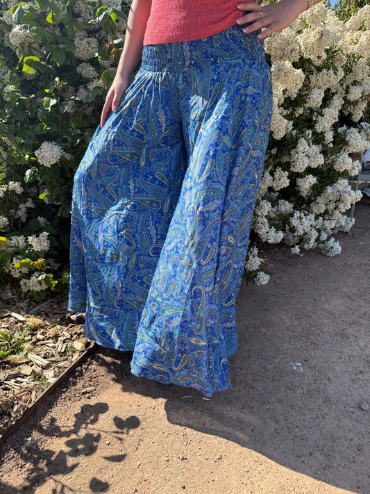 Pantalon bohème bleu foncé