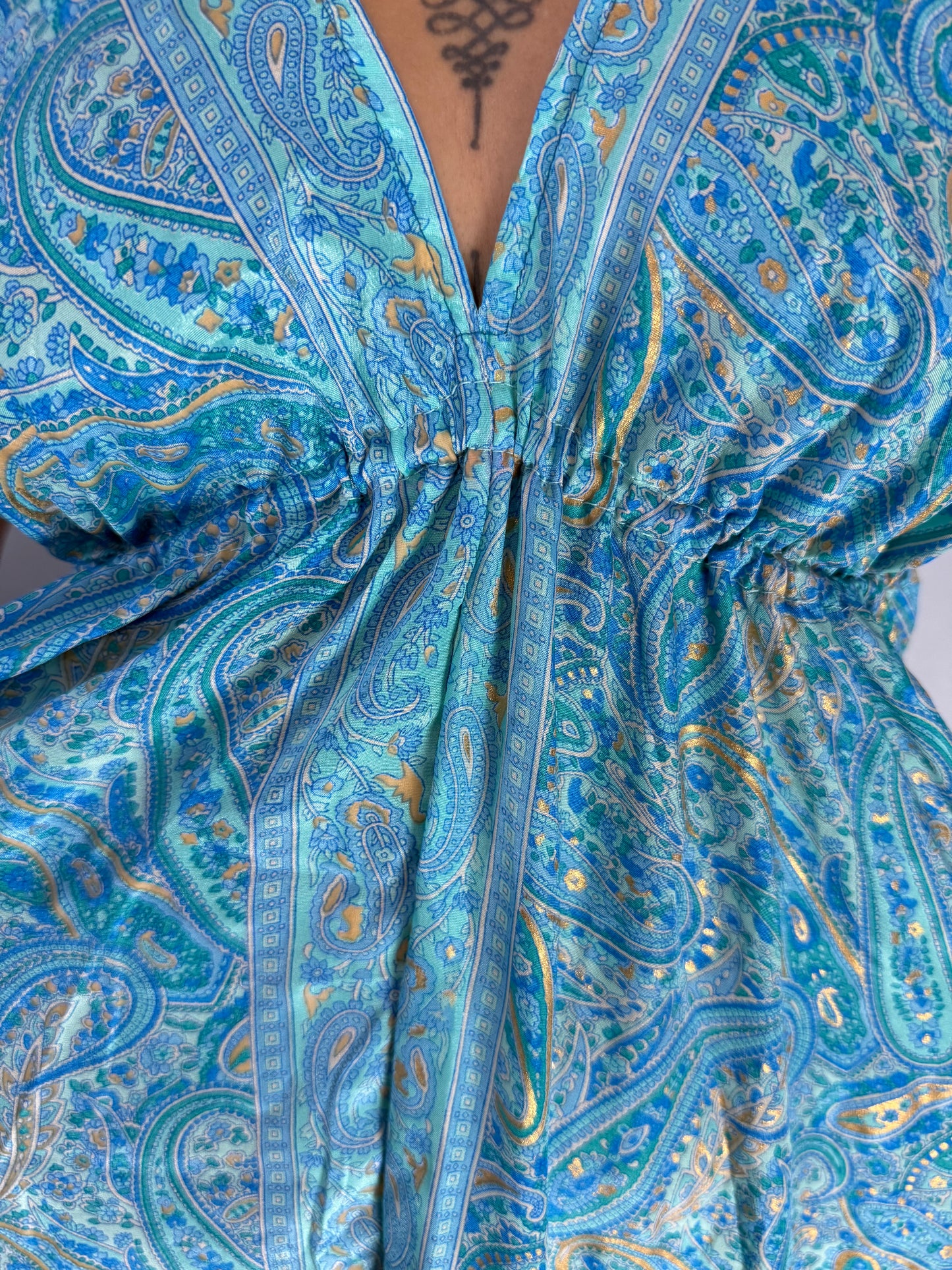 Robe Bohème Bleu Ciel Motifs VAIANA