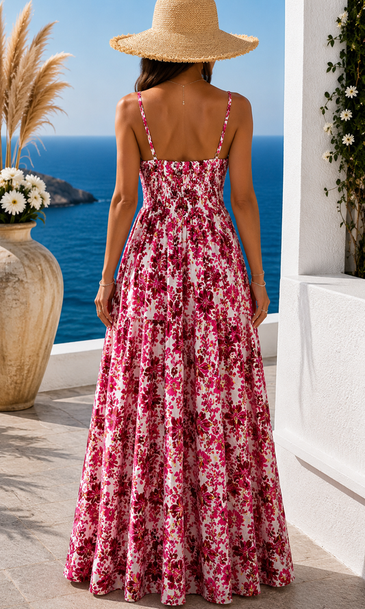 Robe à bretelles rose