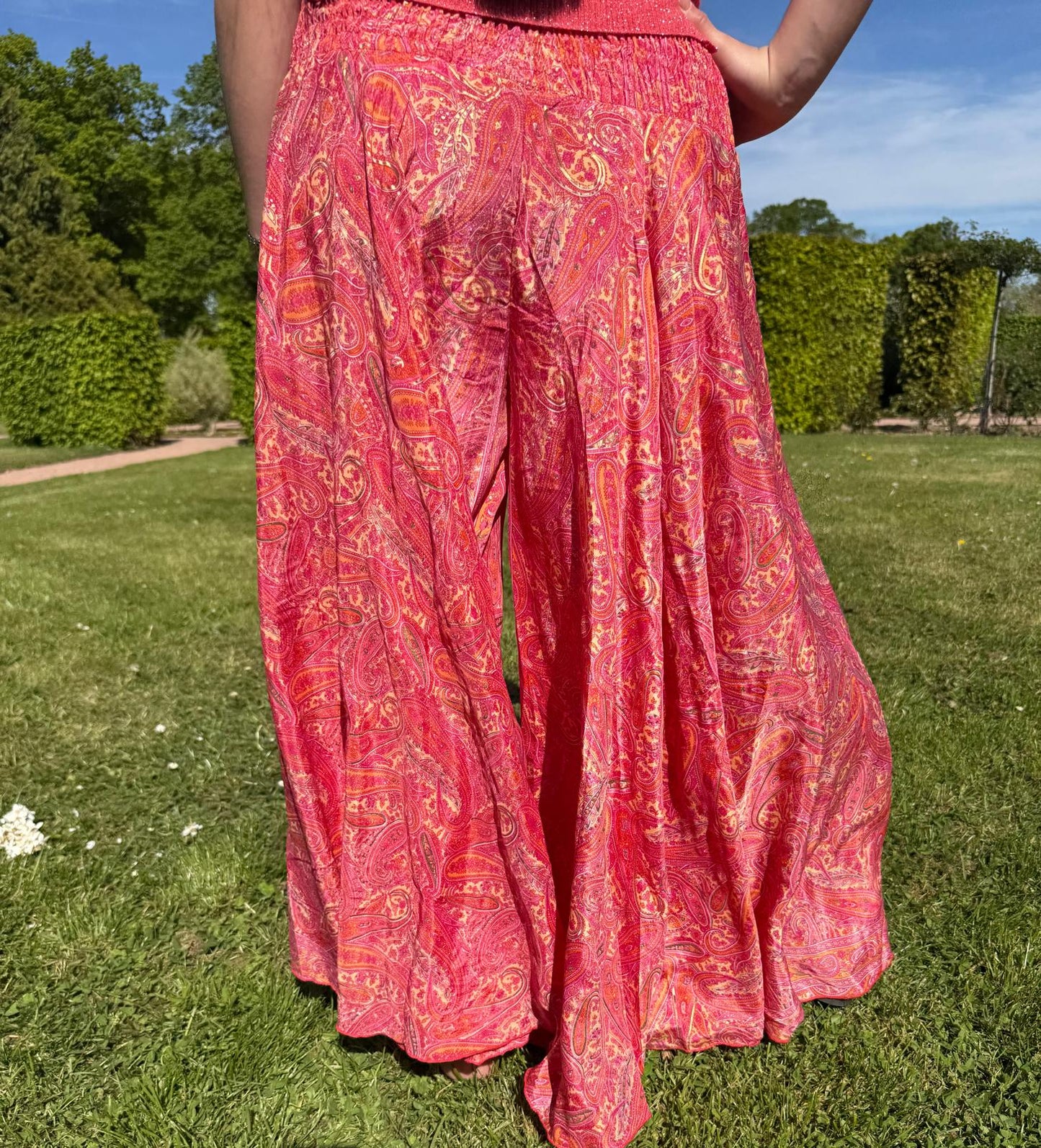 Pantalon bohème corail