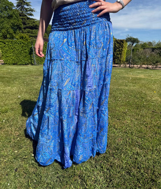 Jupe bohème bleue
