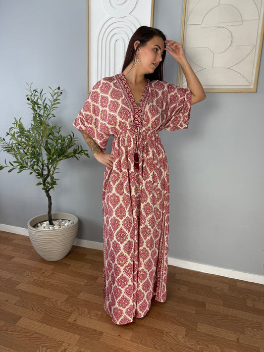 Robe Rouge Manches Courtes LILA