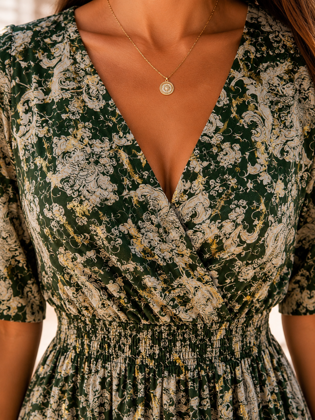 Robe courte verte olive