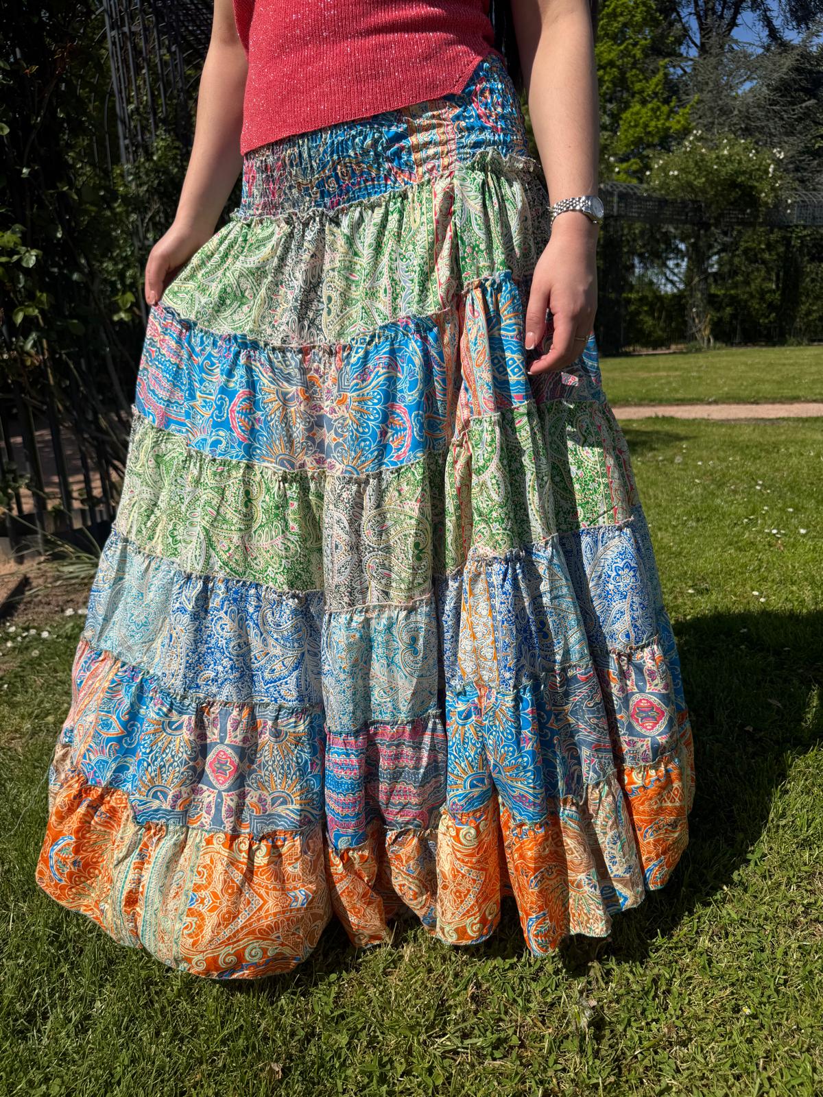 Jupe bohème colorée
