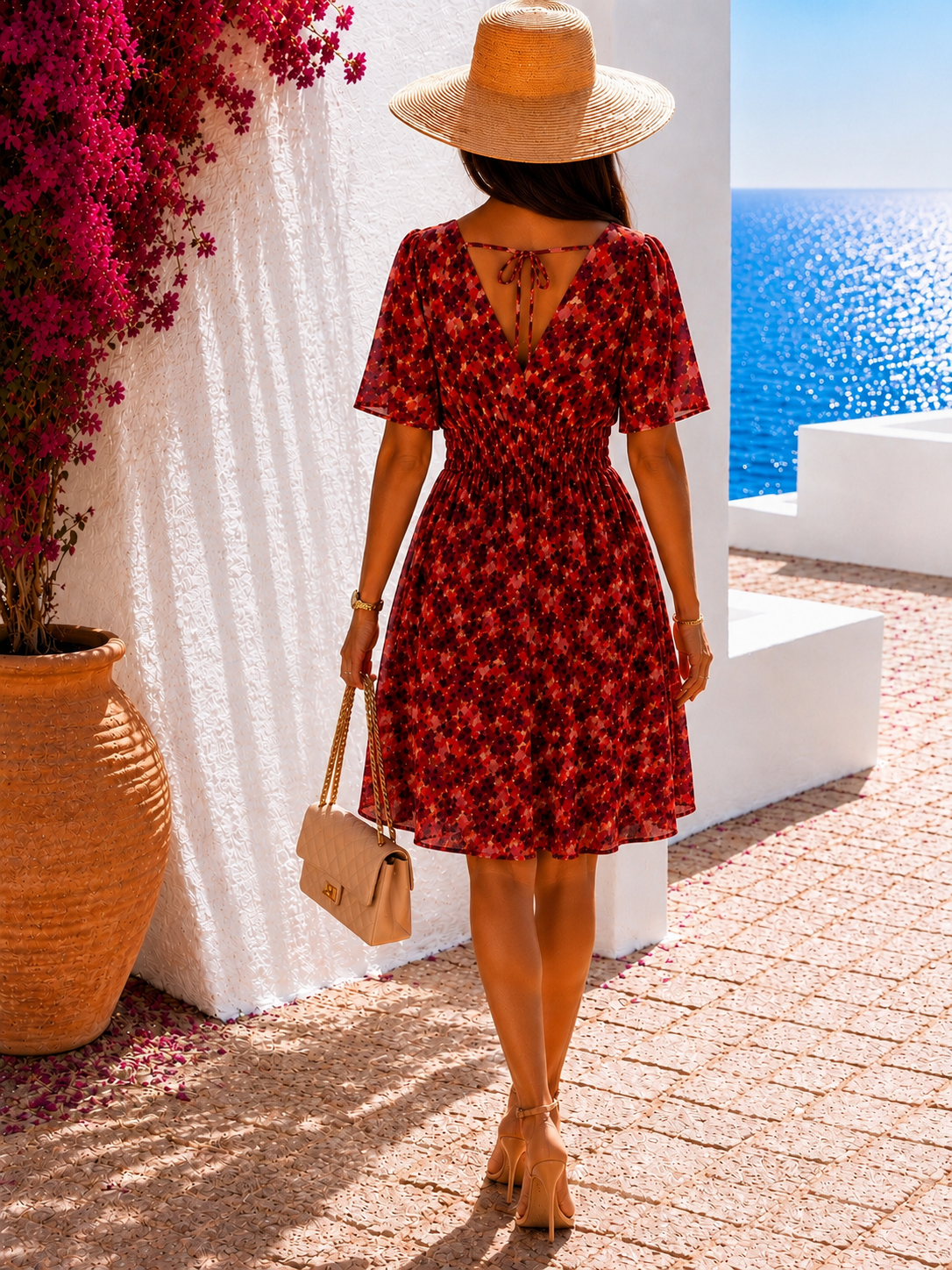 Robe courte rouge