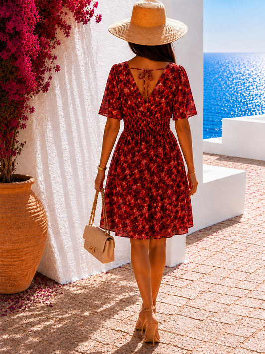 Robe courte rouge
