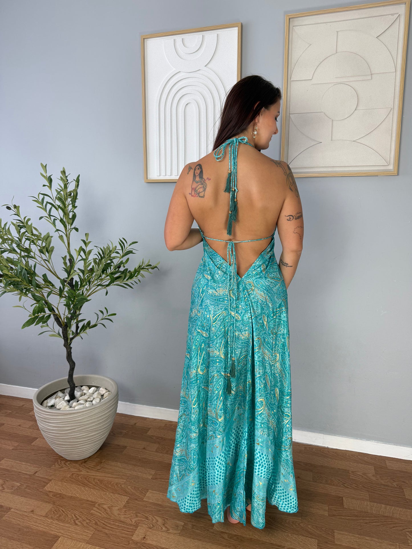 Robe Bohème Turquoise Motifs VAIANA