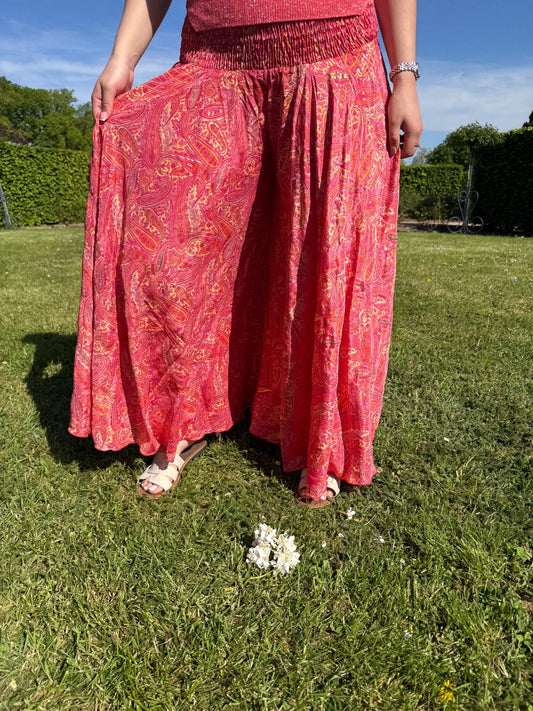 Pantalon bohème corail