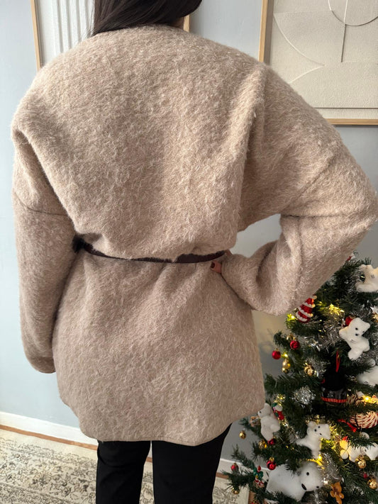 Gilet long beige