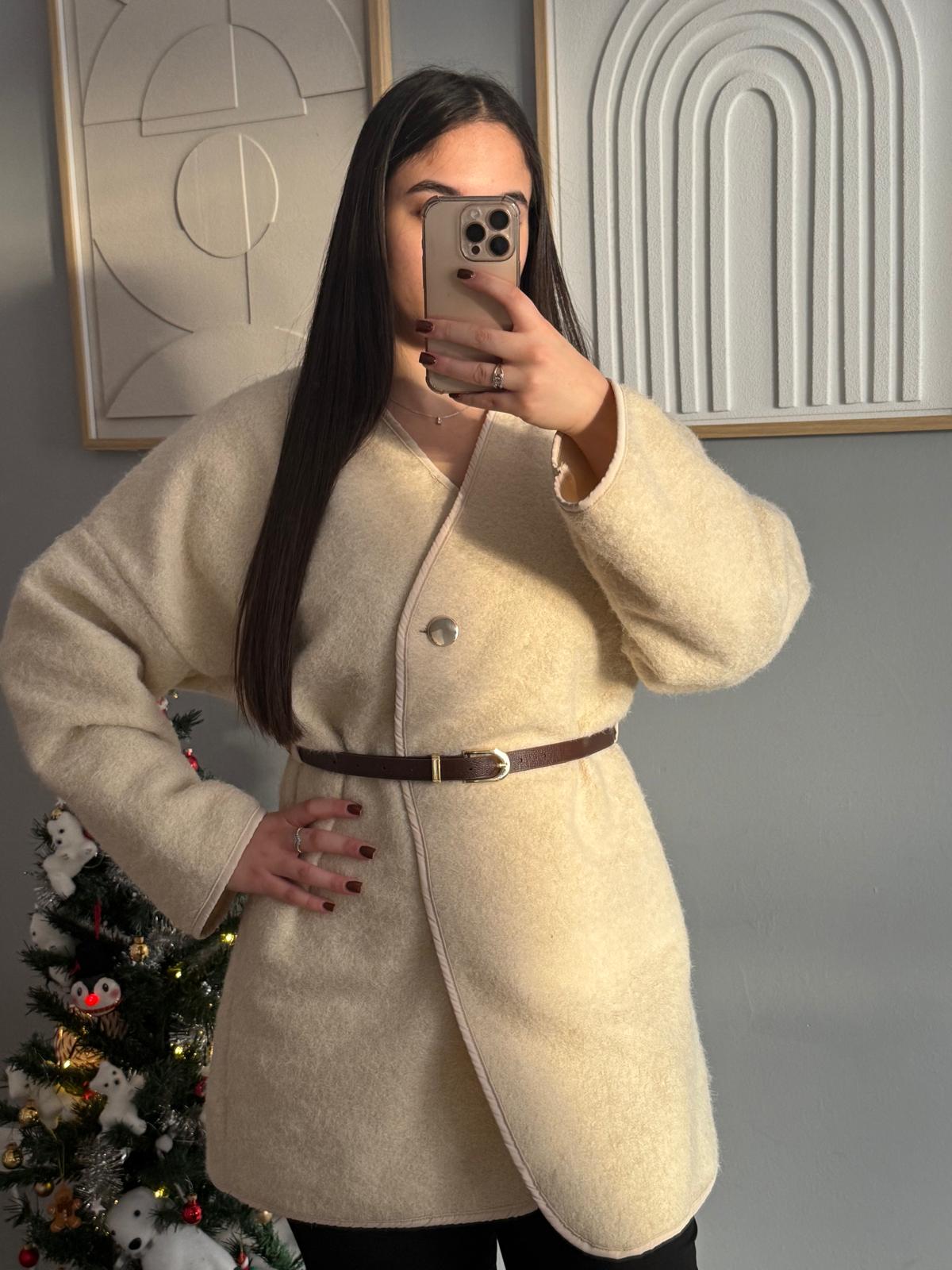 Gilet long crème