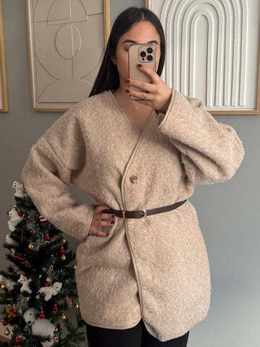 Gilet long beige
