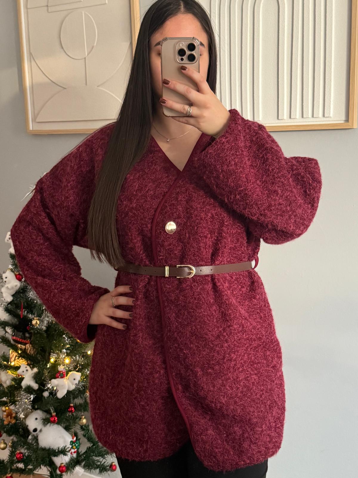 Gilet long bordeaux