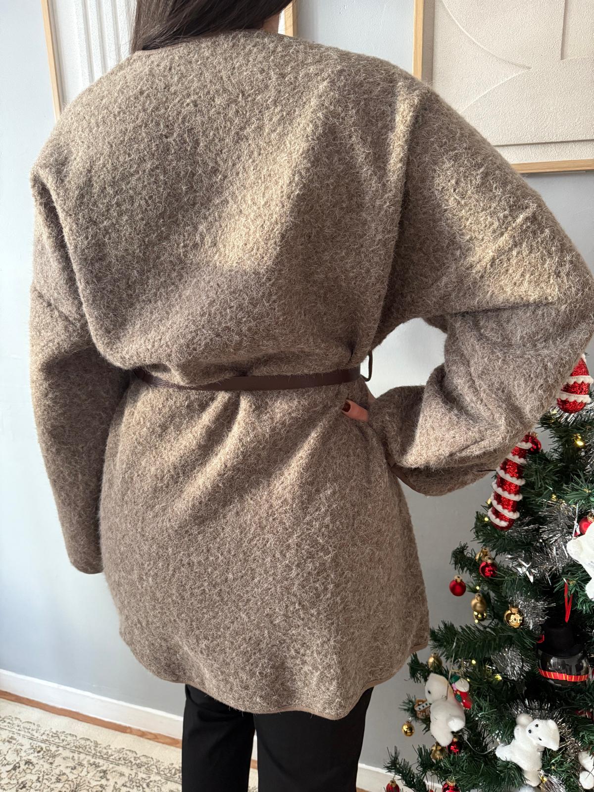 Gilet long taupe
